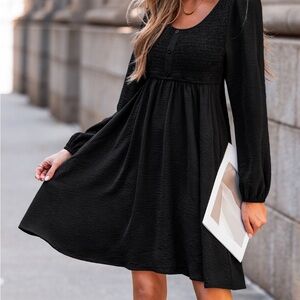 Cupshe Black Long Sleeve Dress